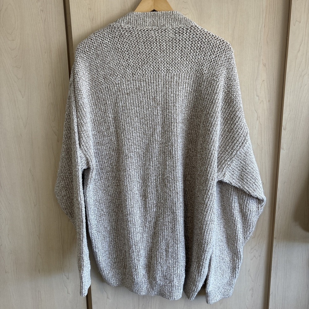 Vintage Eddie Bauer Men's XL Henley Sweater Tan‎ Sand Cotton Knit Made in USA - Picture 7 of 7
